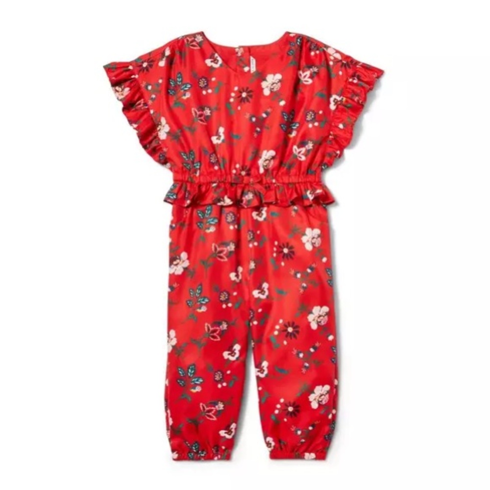 Janie and Jack Floral Ruffle Jumpsuit